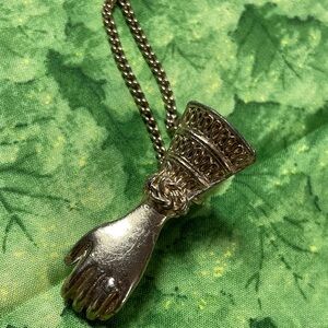 Vintage woman’s glove design glove clip with chain